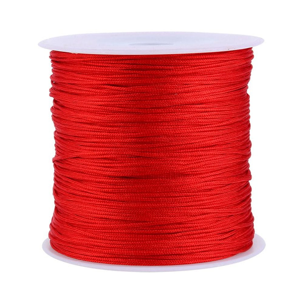 Eotvia Satin Nylon Trim Cord, 0.8mm Beading String Red Chinese Knotting  Cord Nylon Cord Satin String, for Bracelet Jewelry Making Macrame Waxed  Trim