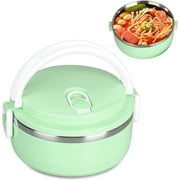 ANGGREK Thermal Lunch Box Stackable Hot Food Insulated Box 304 Stainless Steel Round Lunchbox Sealed Food Containers,Stackable Thermal Lunch Box,Thermal Lunchbox