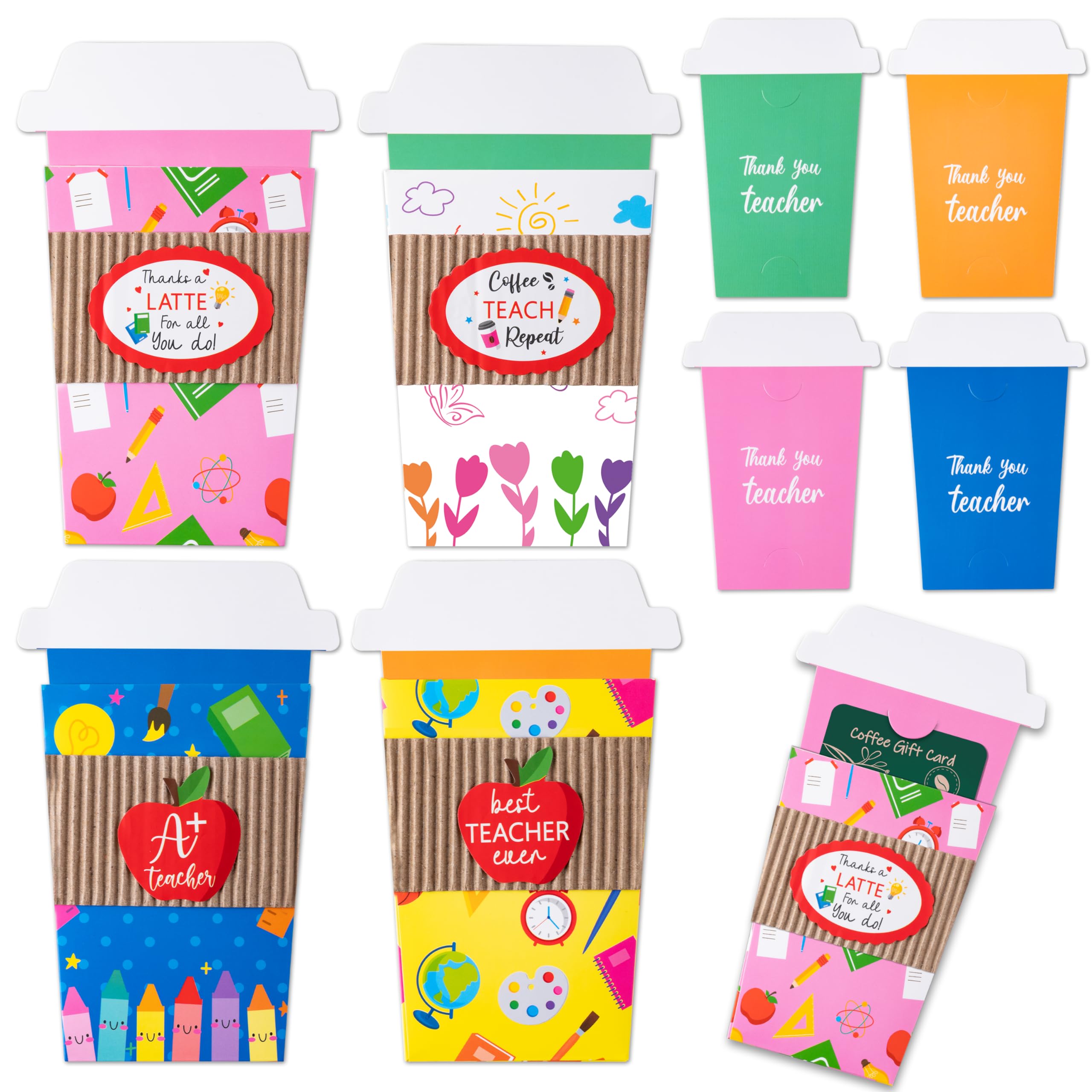 ANGOLIO 8Set Teacher Appreciation Gift Card Holders Bulk Teacher