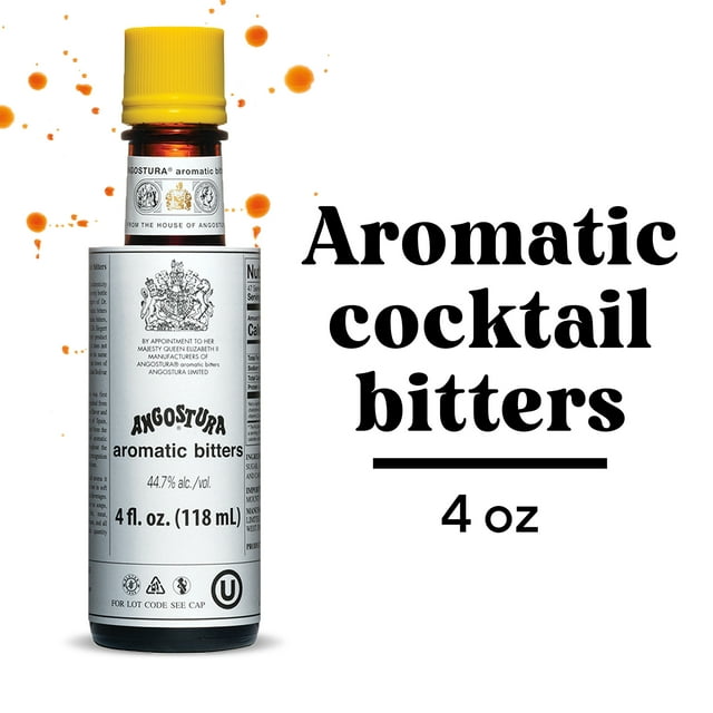 ANGOSTURA Aromatic Bitters, Cocktail Bitters for Professional & Home Mixologists, 4 FL oz