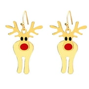 ANGREANE Christmas Earrings Cartoon Cute Oil Drop Simulation Snow Earrings Autumn and Winter New Stick On Earrings for Little Girls 4-13 Earrings for Sensitive Ears Kids Earrings for Women Trendy