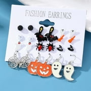 ANGREANE Clearance Earrings Under 10 Dollars Unleash Your Inner with Our Spooktacular Halloween Earrings! Scary Halloween Party Earrings for Halloween Accessories Halloween Witch Earrings for Women