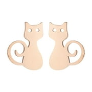 ANGREANE Clearance Sale Cute Cat Earrings Personality Small Fresh Earrings Stainless Steel Animal Earrings Earrings for Women Sterling Silver Gold Stud Earrings for Women Earrings Studs Colorful