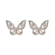 ANGREANE Personality Butterfly Stud Earrings Simple and Delicate Design Suitable for All Occasions Hypoallergenic Earrings for Women Earrings for Women Trendy Orange Earrings for Women