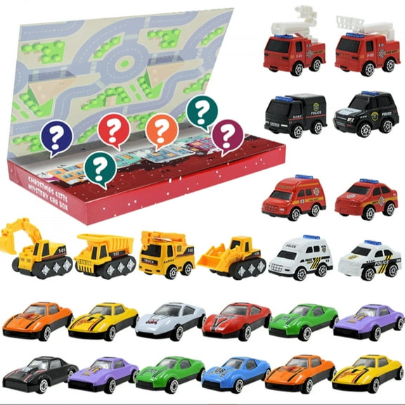 ANGTUO Christmas Advent Calendar for Kids, Adults,24 Pieces cars christmas countdown calendar,24 Days Count Down Gift