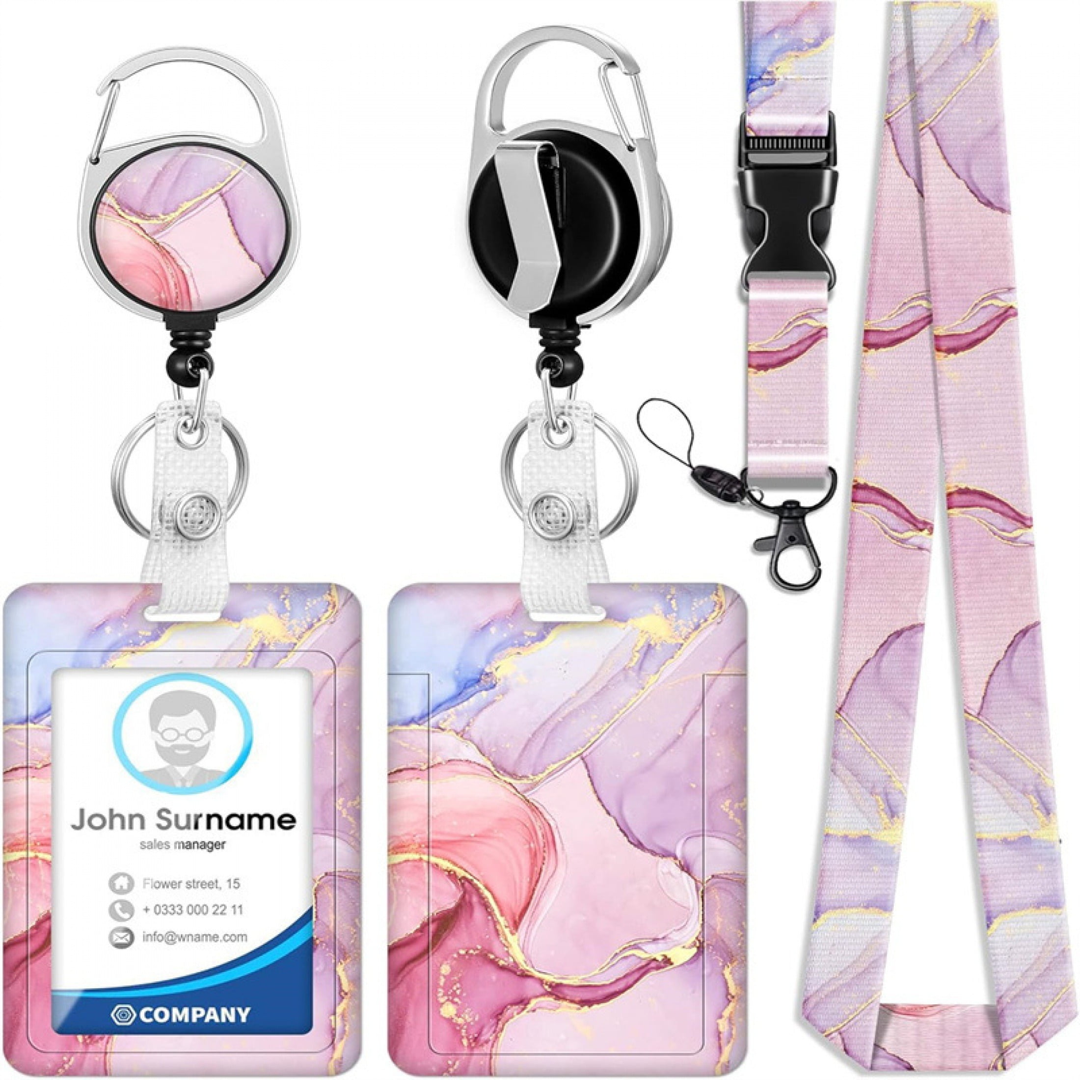 4Pcs Cute Butterfly Badge Reels - Retractable ID Holder For Teachers, Nurses, Office (Pink, Purple, Blue, Yellow)