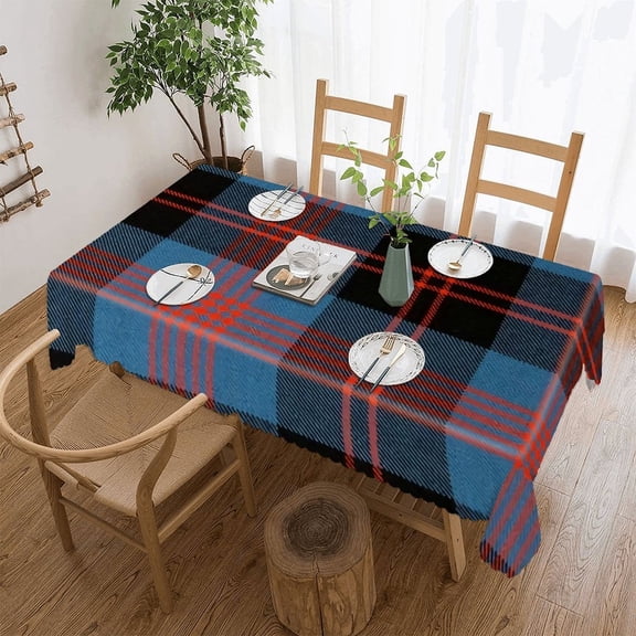 ANGUS ANCIENT LW TARTAN Rectangular Tablecloth 55"x70" with Lace Edge, Washable Durable Table Cover for Dining, Indoor Outdoor Home Restaurant Decor