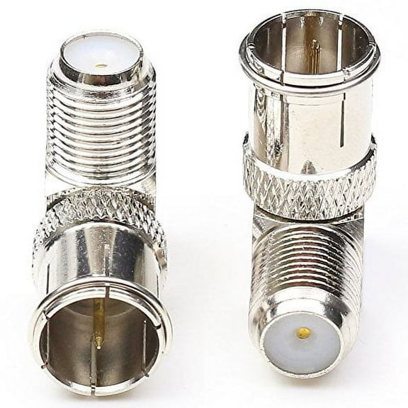 ANHAN F Male to Female Right Angle Coax connectors,Type F Adapters Push on Coaxial Quick Connect RG6 Connectors for TV,Antenna, Splitter, Amplifier 2Packs