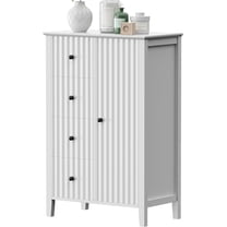 ANHDAH 4-Drawer Bathroom Storage Cabinet with Shelf, Freestanding Wood Floor Cabinet for Hallway, Living Room