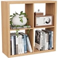 thumbnail image 1 of Anhdah 4 Cube Storage Organizer Bookshelf, Natural-Oak Wooden Bookcase Storage Shelf, Sturdy 4-Cube Organizer for Living Room, Bedroom, Home Office, Easy Assembly, 1 of 7