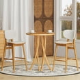 thumbnail image 1 of ANHDAH Mid Century Modern Bar Stools Set of 2, Wood Counter Height Chairs with Backrest and Footrest for Kitchen Island Breakfast Nook, 1 of 7