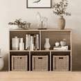 thumbnail image 1 of Anhdah 5 Cube Storage Organizer, Cube Bookcase Closed Back Panel Bedroom, Living Room, Home Office, Closet Bookshelves White Oak, 1 of 7