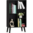 thumbnail image 1 of ANHXN 2 Cube Bookshelf, Black Record Player Stand with Vinyl Storage Up to 100 Albums, Horizontal Book Shelf, Small Cubby Bookcase with Storage Organizer, Turntable Stand for Living Room, Bedroom, 1 of 5