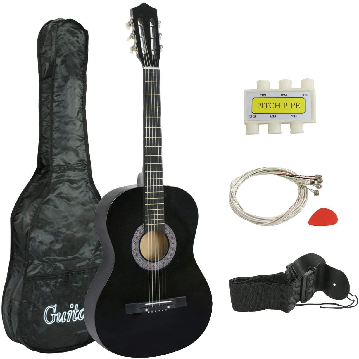 ANHXN  Acoustic Guitar w/Gig Bag Strap Pitch Pipe Extra Strings Set Pick for Kids Beginners Starter Youths Students Right-handed