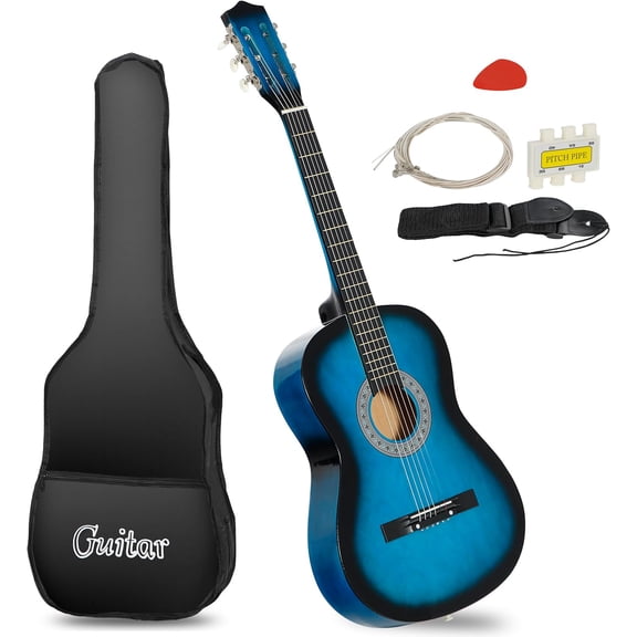 ANHXN Acoustic Guitar w/Gig Bag Strap Pitch Pipe Extra Strings Set Pick for Kids Beginners Starter Youths Students Right-handed