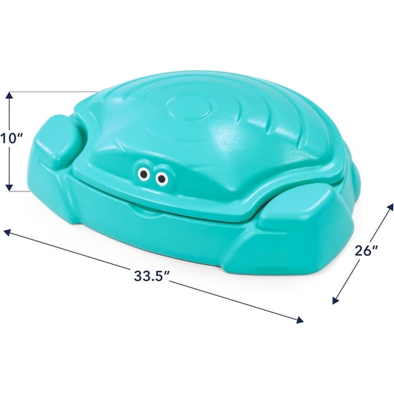 ANHXN Coastal Crab Fully Assembled Sandbox for Kids, Toddler Outdoor Sand Box with Lid for Playground, Backyard, Ages 1.5 to 5 Years,