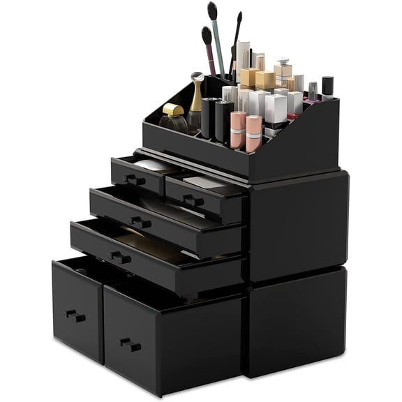 ANHXN Cosmetic Storage Case with Drawers Makeup Organizer for Vanity Bathroom Dresser