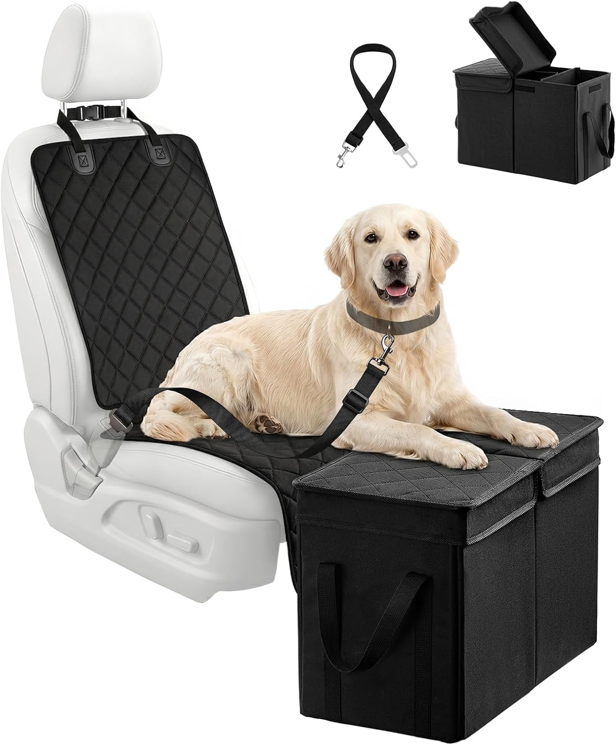 Front Post Back Post Variants ANHXN Dog Car Seat Extender with Seat Cover Front and Back Seat ...