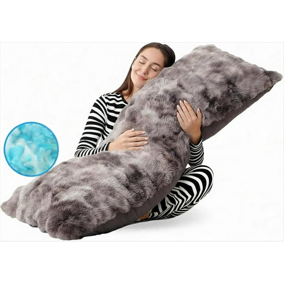 ANHXN Fluffy Bubble Body Pillow –Plush Body Pillow for Sleeping & Lounging, Dual-Sided Soft Cover with Adjustable Memory Foam Filling,