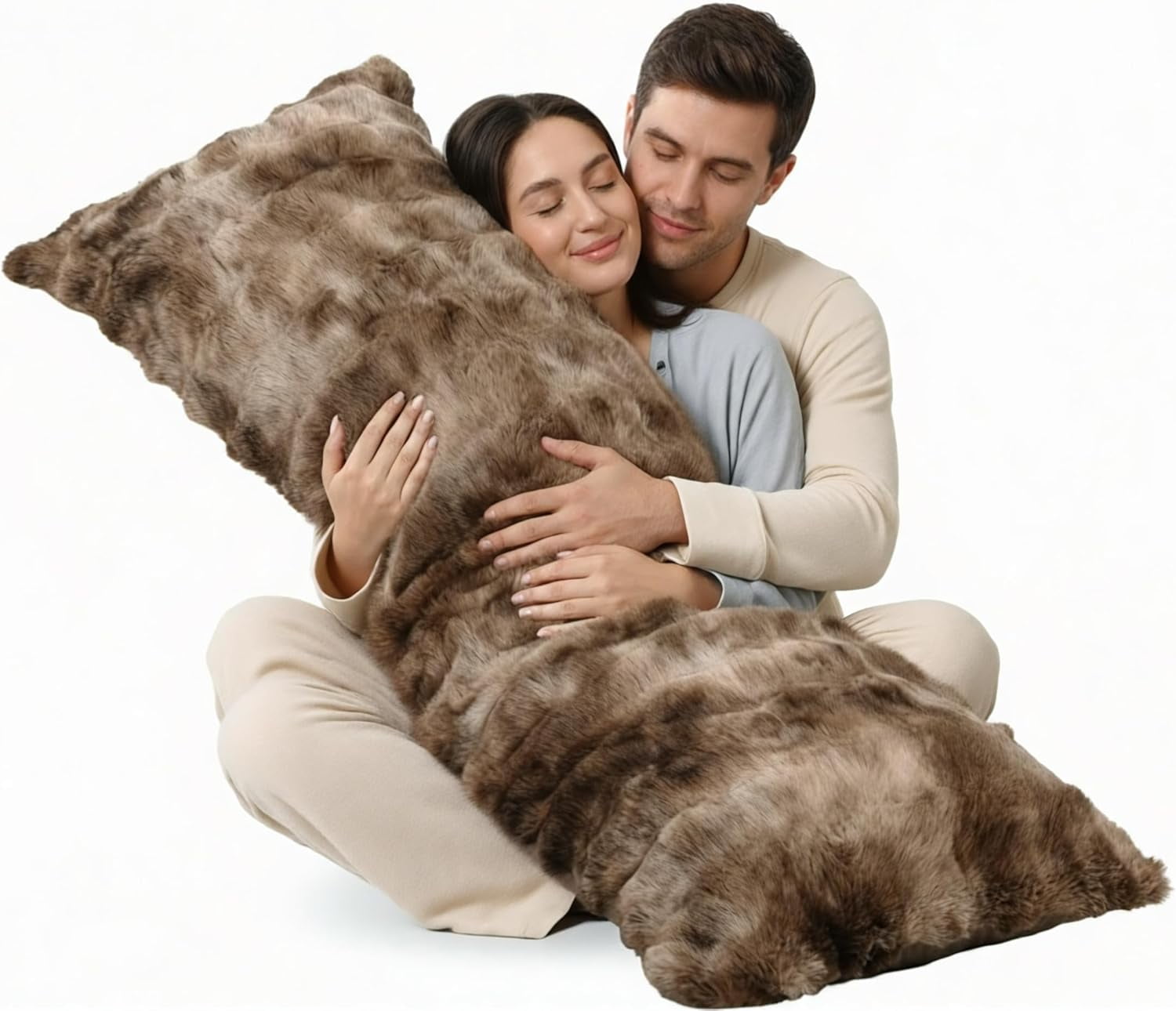 ANHXN Fluffy Bubble Body Pillow –Plush Body Pillow for Sleeping & Lounging, Dual-Sided Soft Cover with Adjustable Memory Foam Filling,