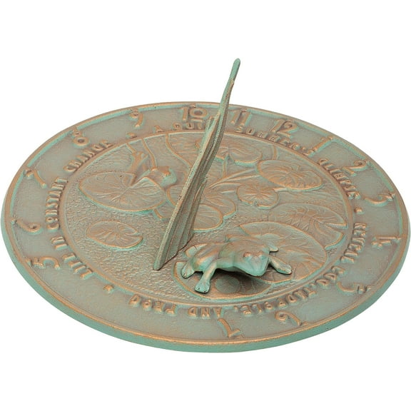 ANHXN Frog Sundial, Copper Verdi