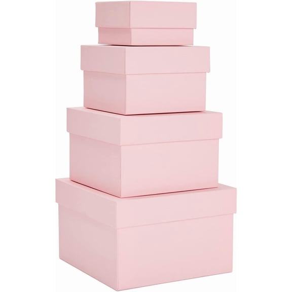 ANHXN Gift Box Set - Nesting & Stackable Square Boxes with Lids for Weddings, Birthdays & Favors