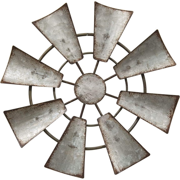 ANHXN Gifts Galvanized Metal Hanging Windmill