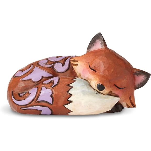ANHXN Heartwood Creek Fox Sleeping Miniature Figurine, Multicolor