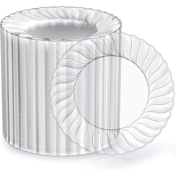 ANHXN Heavy Duty Premium Hard Disposable Dinner Plates for Weddings Parties and Events