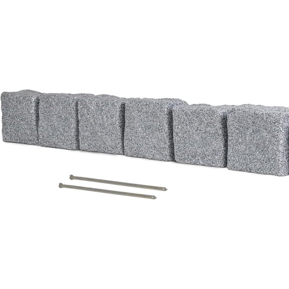 ANHXN Landscape Edging | Garden Edging Border | Faux Stone Blocks for Lawn Edging, Flower Beds & Yard Edging