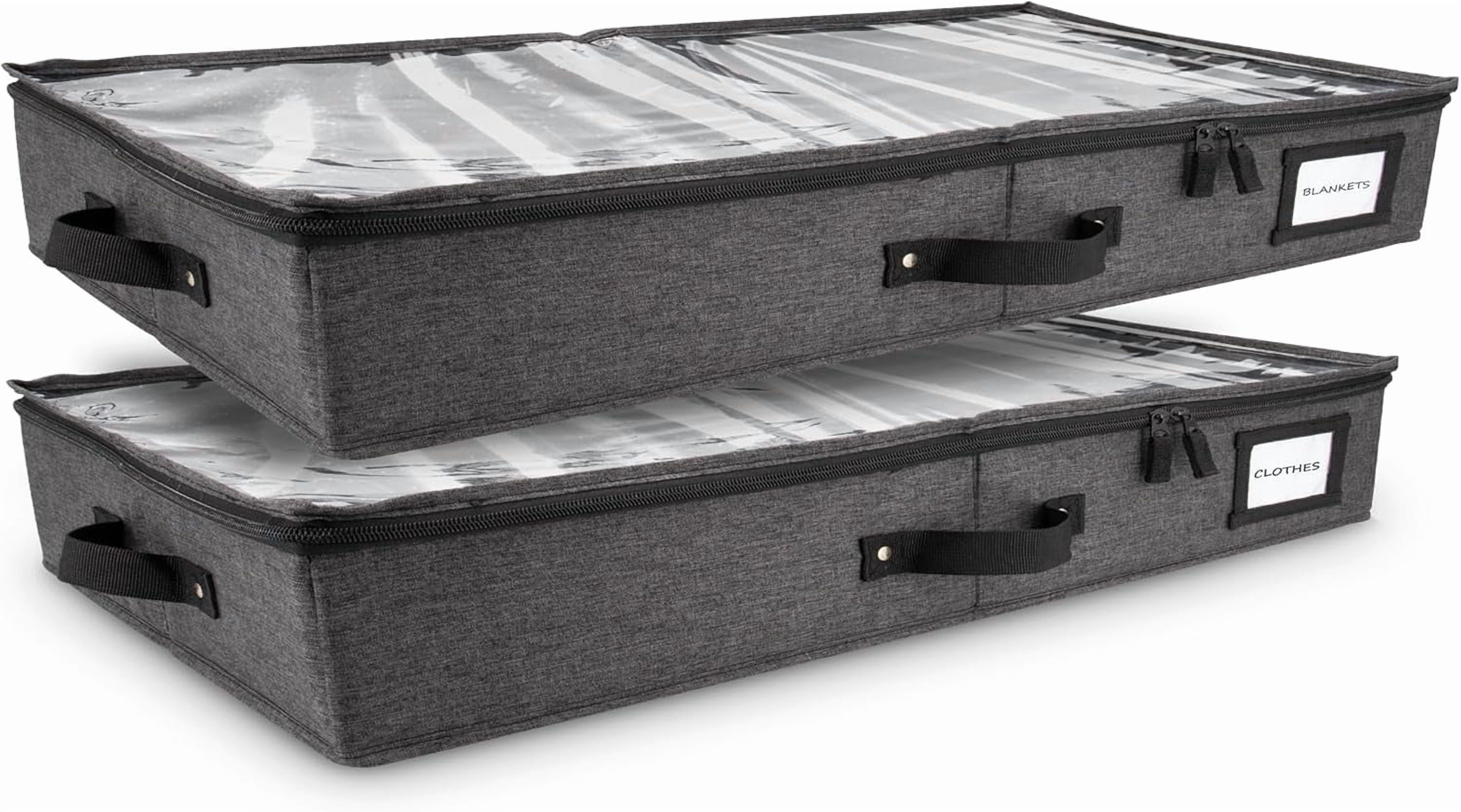 Undel Box ANHXN Low Profile Under Bed Storage Containers, Thin Under Couch ...