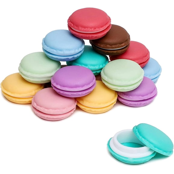 ANHXN Macaron Pill Case - Macaron Jewelry Holder & Pill Box - Durable Mini Plastic Containers with Lids
