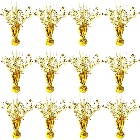 ANHXN Metallic Foil Spray Centerpiece Star Table Decoration Burst Table Centerpieces for Nye Birthday Wedding Anniversary Graduation Holiday Party Supplies Decor.Different colors to choose from