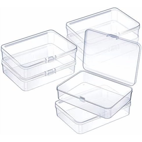 ANHXN Mini Plastic Clear Beads Storage Containers Box for Collecting Small Items, Beads, Jewelry, Business Cards, Game Pieces, Crafts