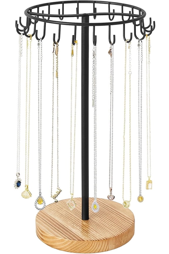 Necklace Holder Metal Jewelry Display Stand Necklace Organizer with Hooks for Storage and Hanging Bracelet Keychain Home Room Decor for Women
