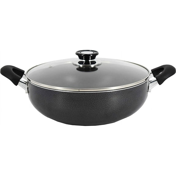 ANHXN Non-Stick Aluminum Stock Pot With Glass Lid,