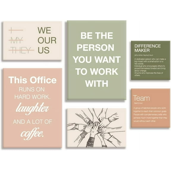 ANHXN Office Wall Decoration, Teamwork Wall Art in the Workplace, Motivational Teamwork Wall Decoration
