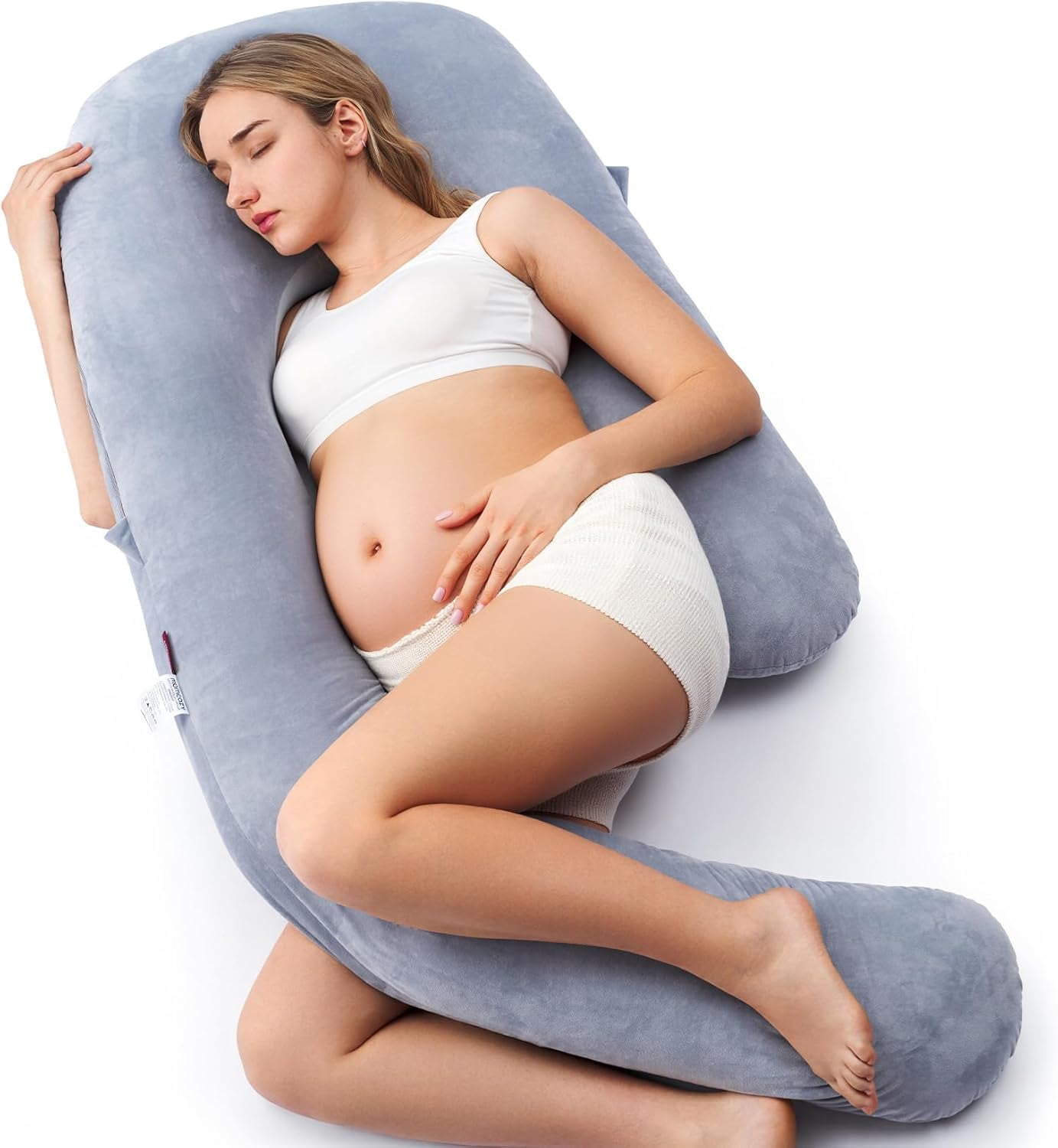 ANHXN Pregnancy Pillow for Sleeping,  Removable Cover - Support for Back, Hip, Belly, Legs for Pregnant Women, Full Body Pillow