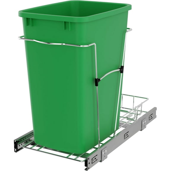 ANHXN Pullout Trash Can for Kitchen Cabinets  Garbage Waste Recycling Bin with Full Extension Slides