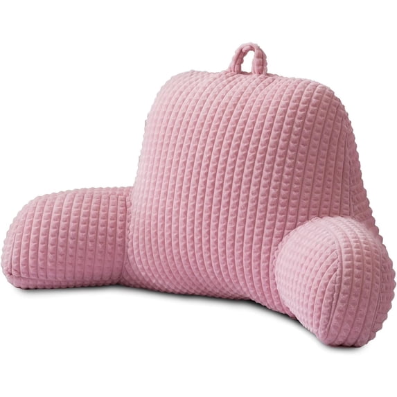 ANHXN Reading Pillow Bed Wedge Backrest with Arm Back Support, Can Sit on Bed/Sofa, Used for Recliner, Waffle Three Dimensional Design