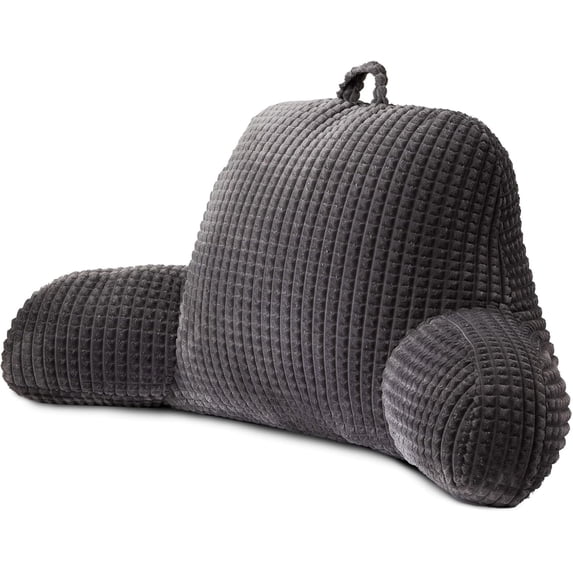ANHXN Reading Pillow Bed Wedge Backrest with Arm Back Support, Can Sit on Bed/Sofa, Used for Recliner, Waffle Three Dimensional Design