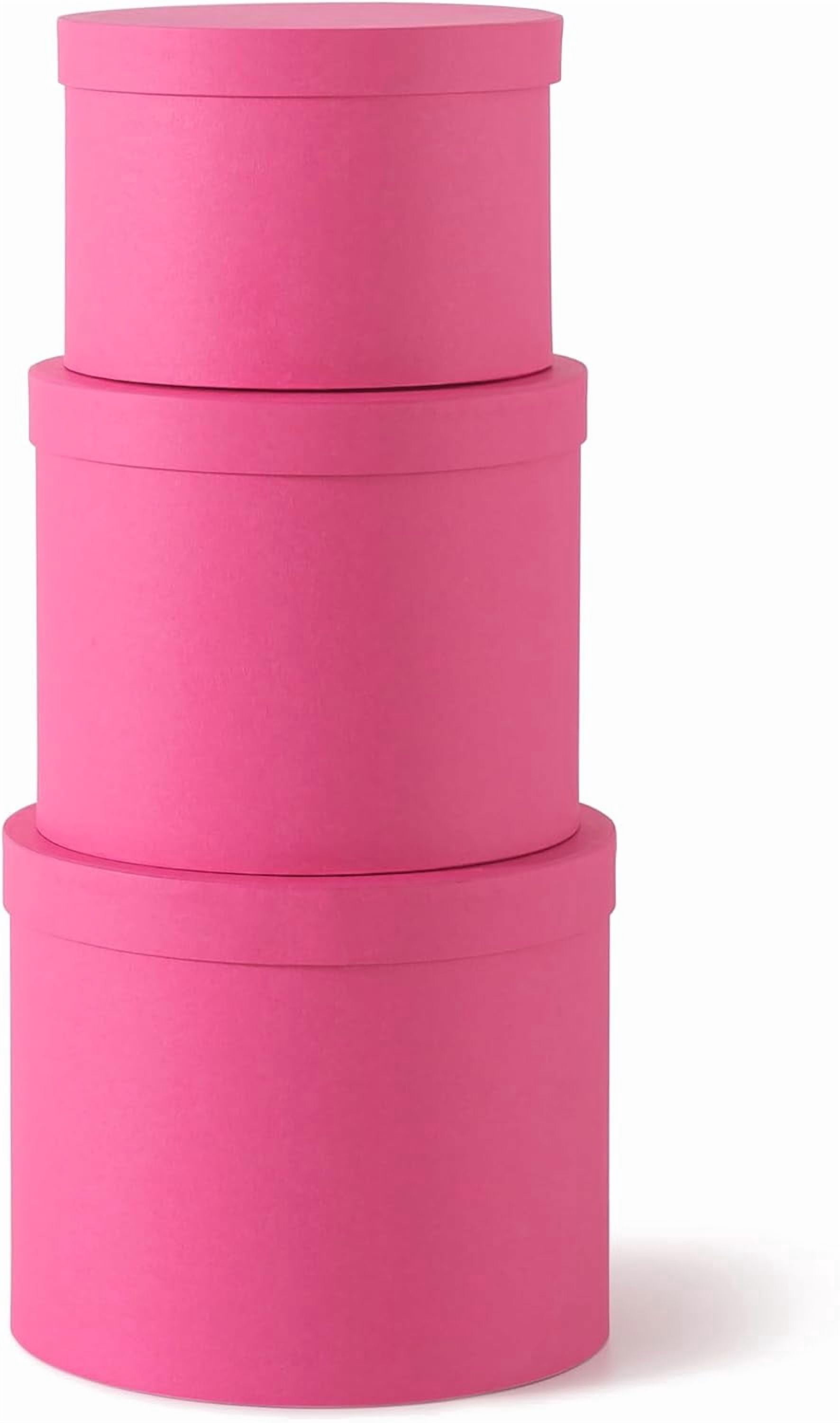 ANHXN Round Gift Boxes with Lids – Set of 3 Circular Boxes for Flowers ...
