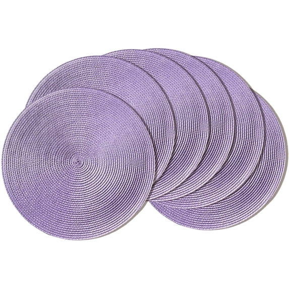 ANHXN Round Placemats Heat Resistant Washable Non-Slip Woven Braided ...