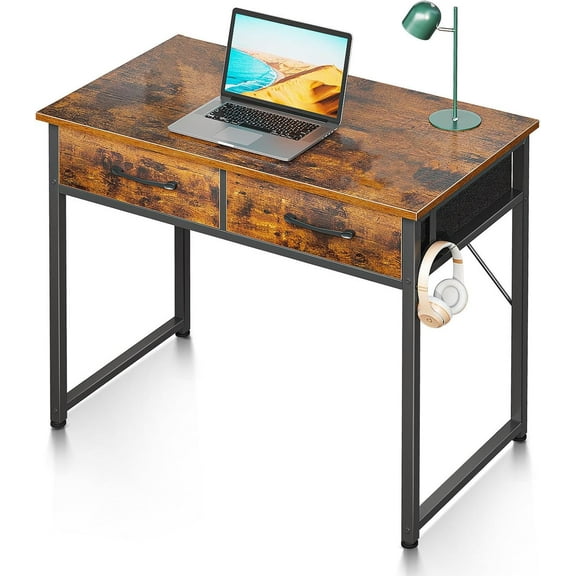 ANHXN  Small Office Computer Desk - Compact Writing Desk for Home Office, Study or Work, Modern Space-Saving Design for Small Spaces,