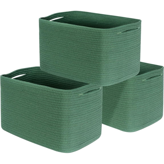 ANHXN Storage Baskets for Shelves, Decorative Baskets for Organizing, Woven Baskets for Storage, Book Basket Cube Bin Box, Pantry Closet, Shoe Organizer