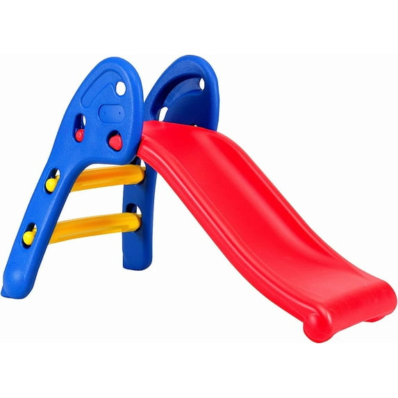 ANHXN Toddler Slide, Freestanding Climber Slide Playset for Playground, Easy Setup, Sturdy Plastic Indoor Slide for Kids Red