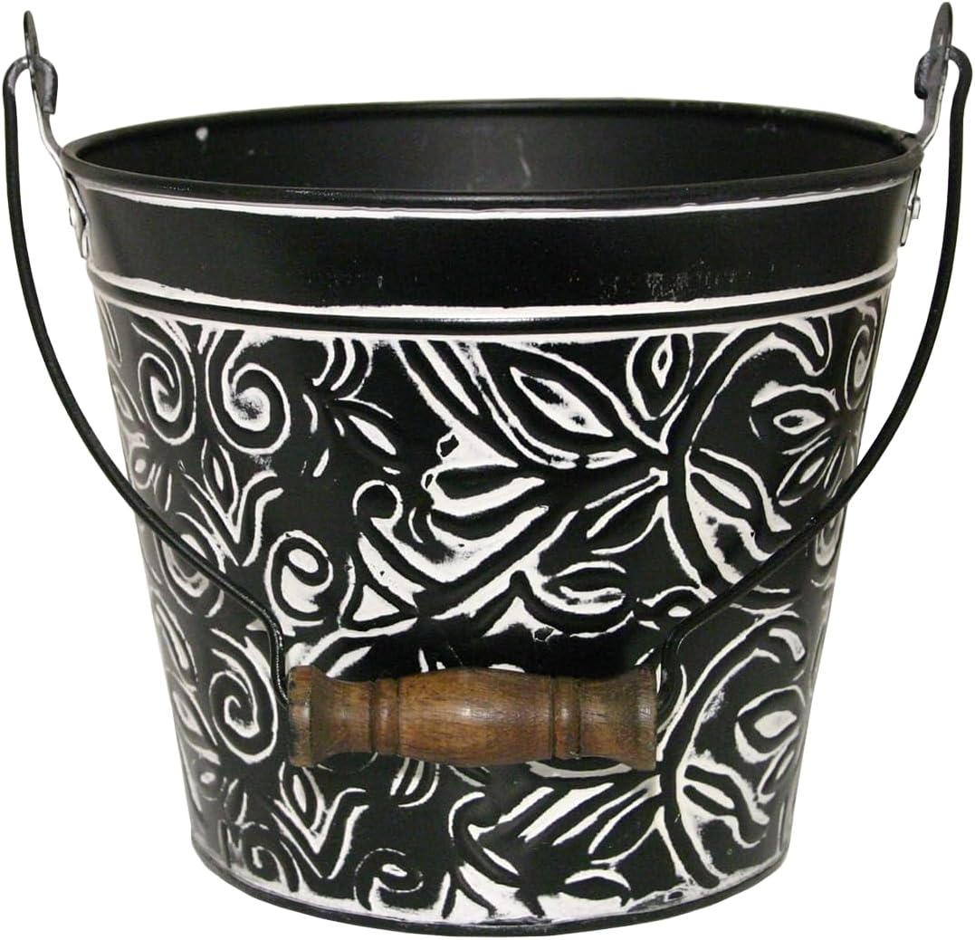 ANHXN Vintage Basin Metal Planter with Handle, Lightweight Indoor ...