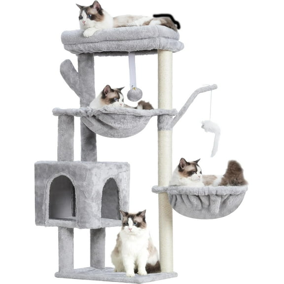 ANHXN cat tree, indoor cat tower, fully wrapped sisal pole, soft platform, available in different specifications and colors