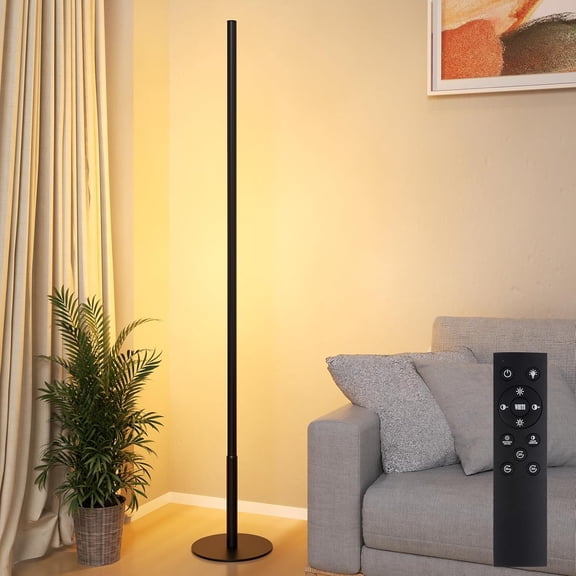 ANHXN Corner floor lamp, ultra-thin environmental upright, modern design decorative lamp for living room and bedroom