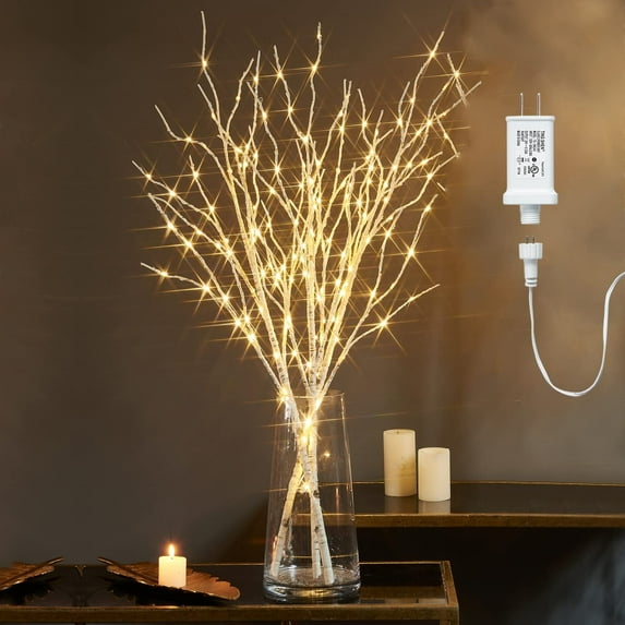 ANHXN lighting branch with timer plug-in willow branch with fairy lamp flower vase branch, outdoor and indoor festival party decoration
